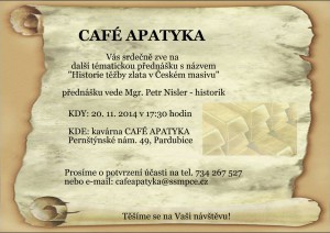 Historie těžby zlata v Českém masivu @ Café Apatika | Pardubice | Pardubický kraj | Česká republika