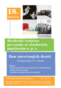 Den otevřených dveří – Hradecké centrum pro osoby se sluchovým postižením @ Hradecké centrum pro osoby se sluchovým postižením | Hradec Králové | Královéhradecký kraj | Česká republika