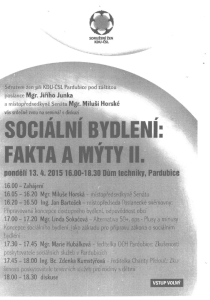 Sociální bydlení: fakta a mýty II. @ Dům techniky Pardubice