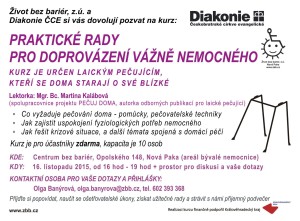 Praktické rady pro doprovázení vážně nemocného @ Centrum bez bariér | Nová Paka | Královéhradecký kraj | Česká republika